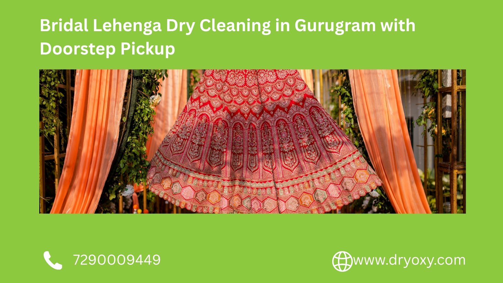 Bridal Lehenga Dry Cleaning in Gurugram with Doorstep Pickup